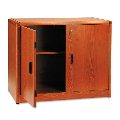 10700 Series Locking Storage Cabinet, 36w X 20d X 29 1-2h, Mahogany