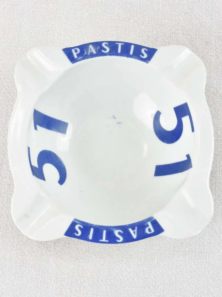 1960s Pastis 51 ashtray - blue and white 8¾"