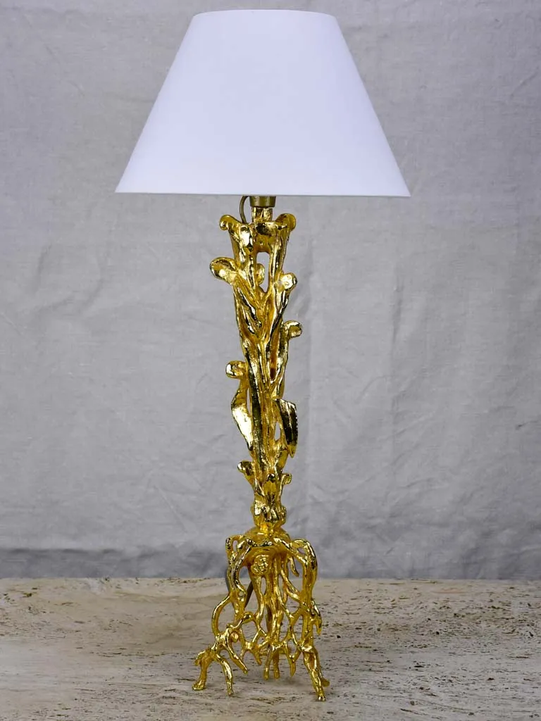 1990's gilded bronze lamp attributed to Pierre Casanove