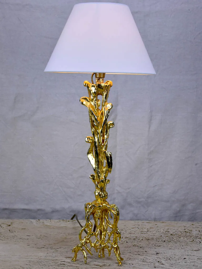 1990's gilded bronze lamp attributed to Pierre Casanove