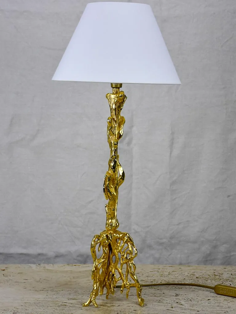 1990's gilded bronze lamp attributed to Pierre Casanove