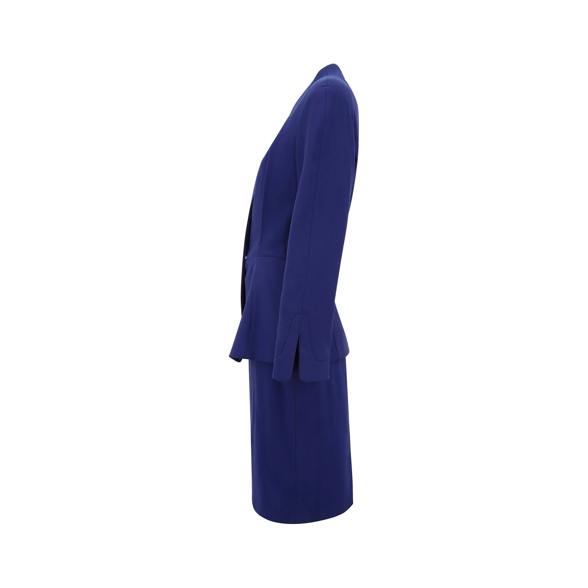 1990s Thierry Mugler Electric Blue Skirt Suit