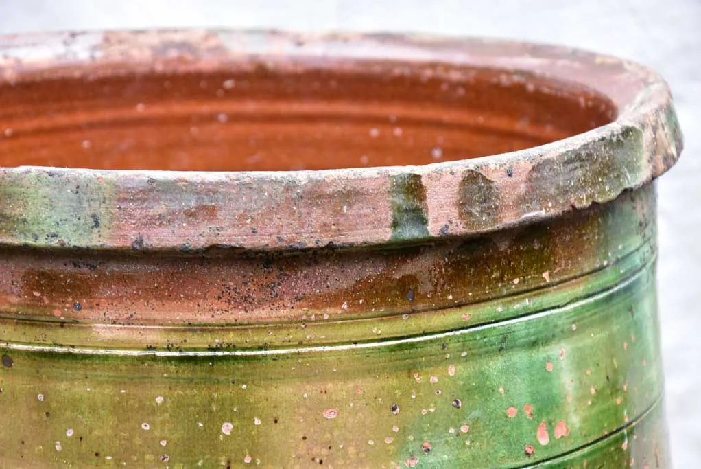 19th Century Anduze olive jar with green glaze - medium 28¼"