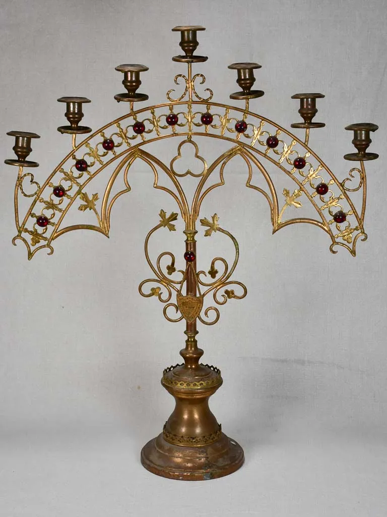 19th Century French church candlestick - 7 places 25½"