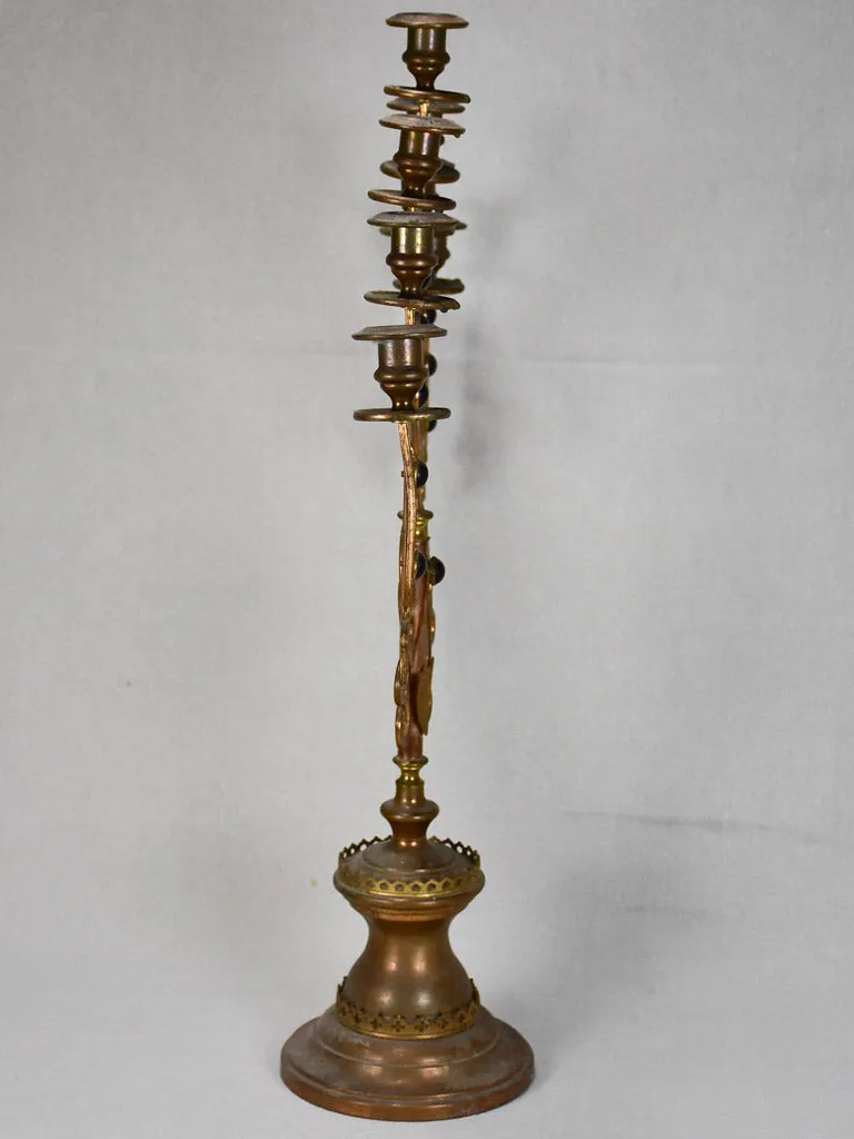 19th Century French church candlestick - 7 places 25½"