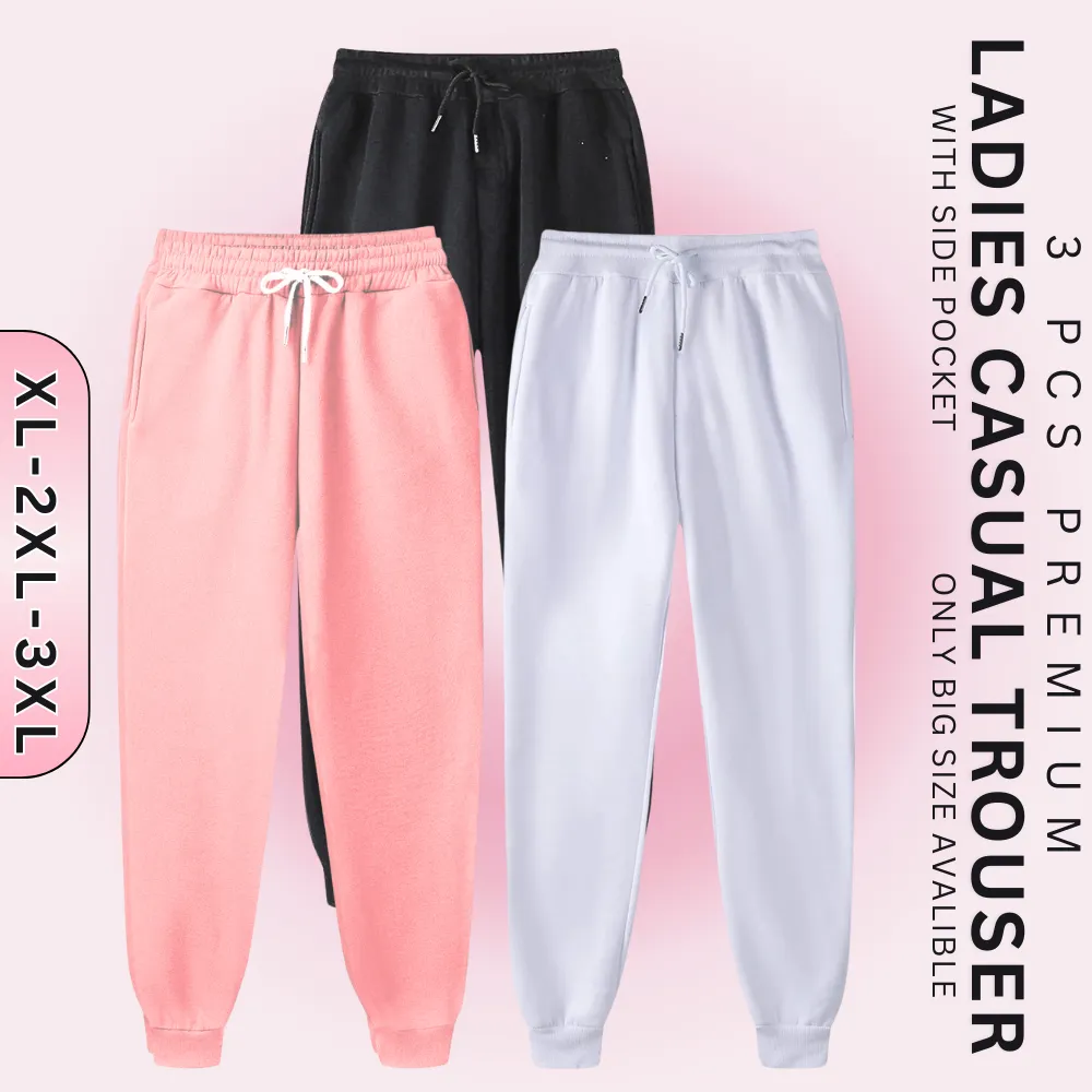 3 Pcs Ladies Casual Trouser Package 1 (Export LeftOver)