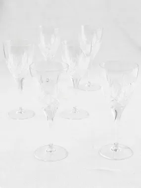 6 crystal wine glasses