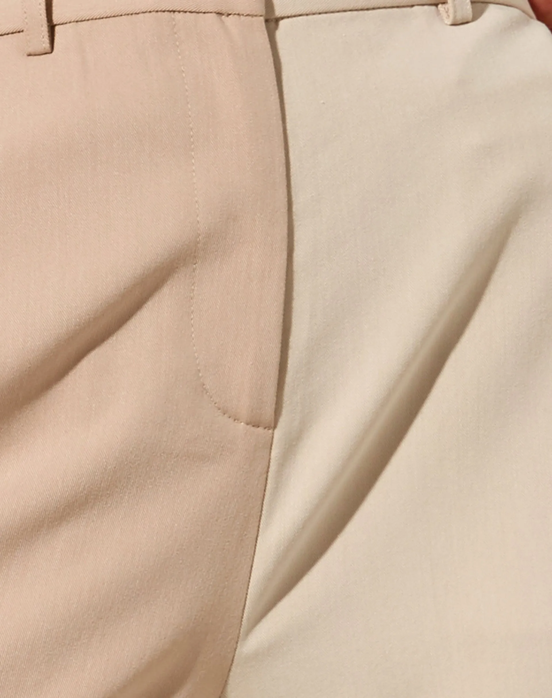 Abba Trouser in Contrast Tan and Beige