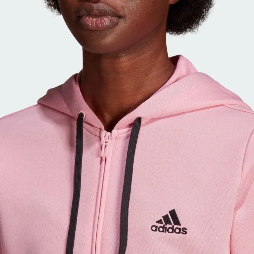 Adidas Essentials Logo French Terry Women Lifestyle Suit Pink/Black