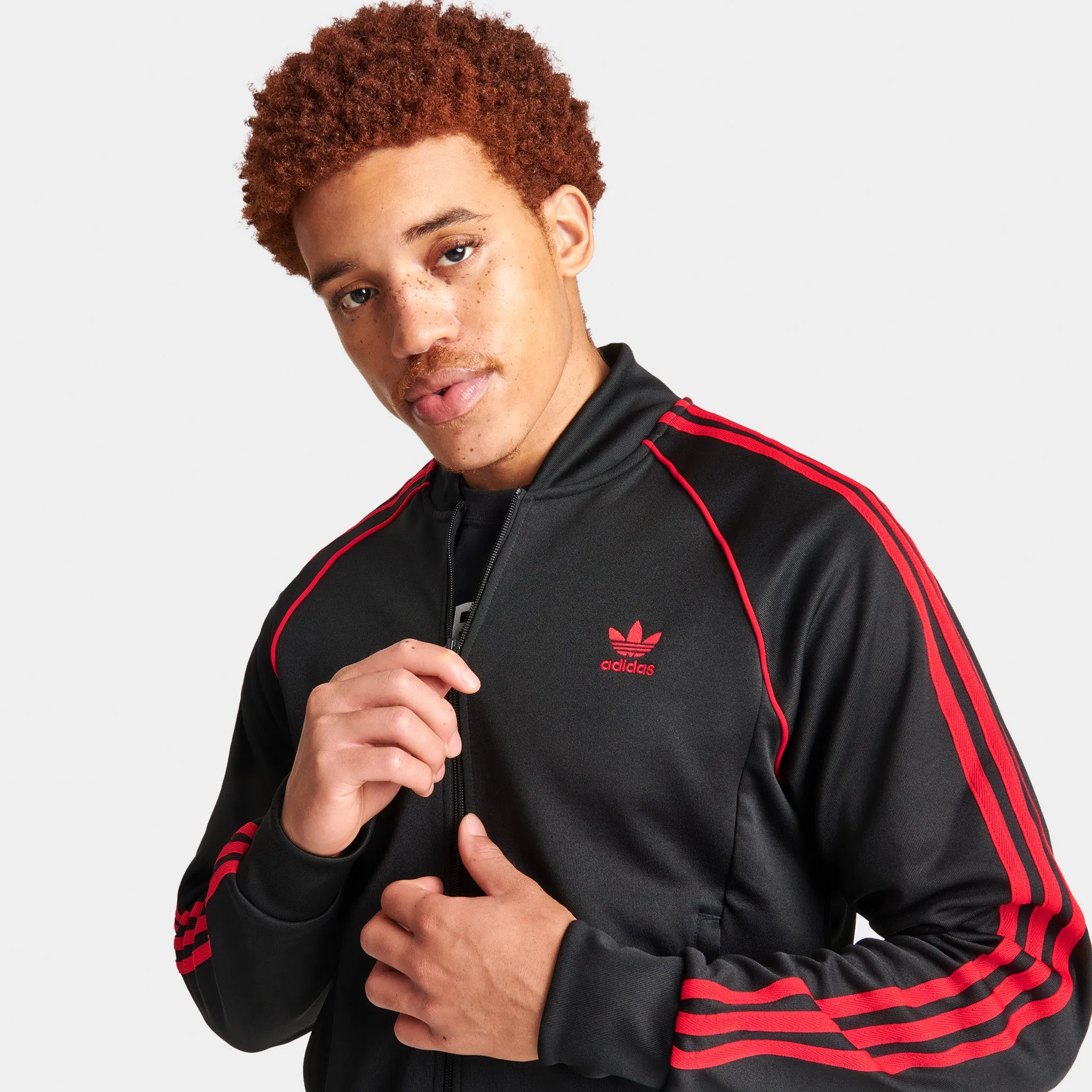 adidas Originals SST Track Jacket Black / Better Scarlet