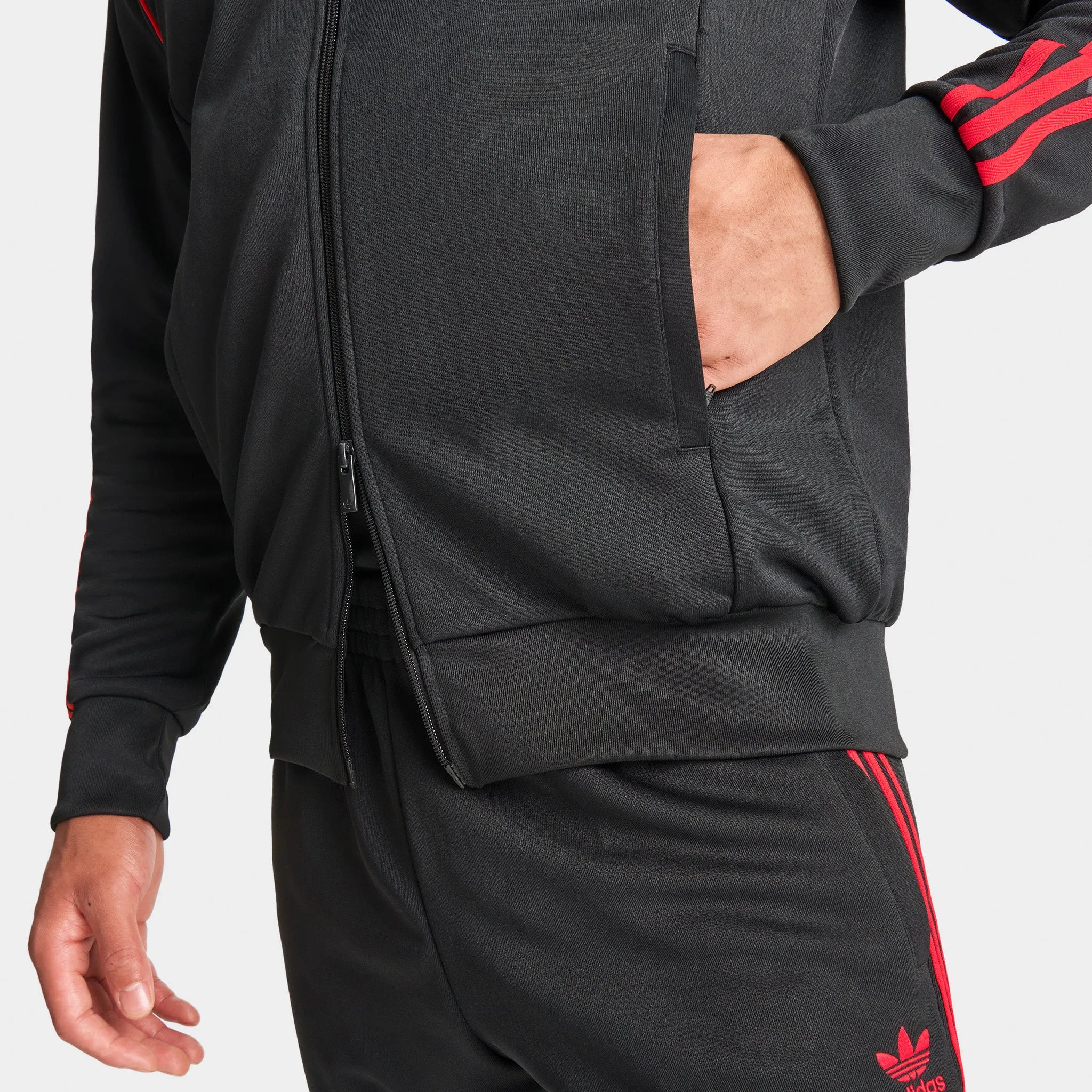 adidas Originals SST Track Jacket Black / Better Scarlet