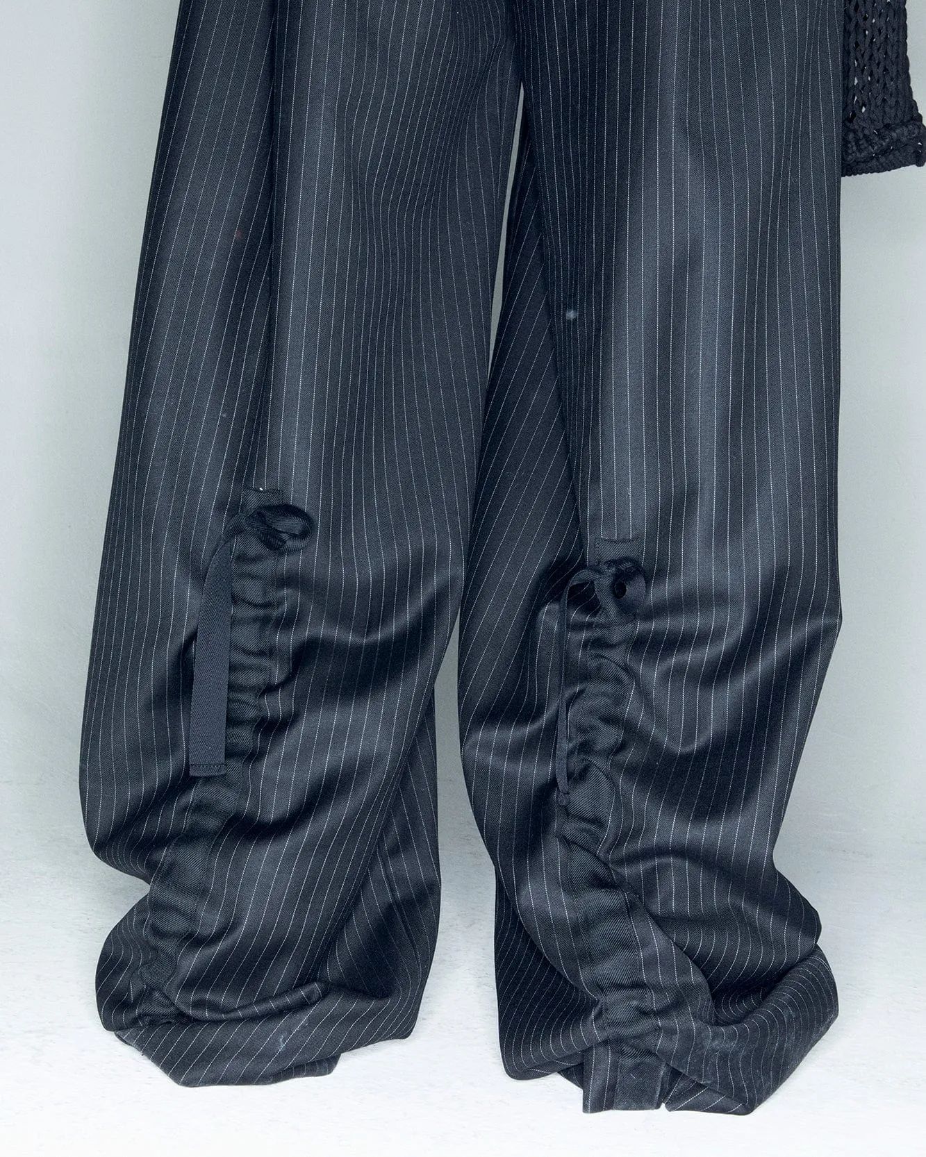 ADSB X OTTOLINGER STRIPE WOOL PANTS apa775w(BLACK)