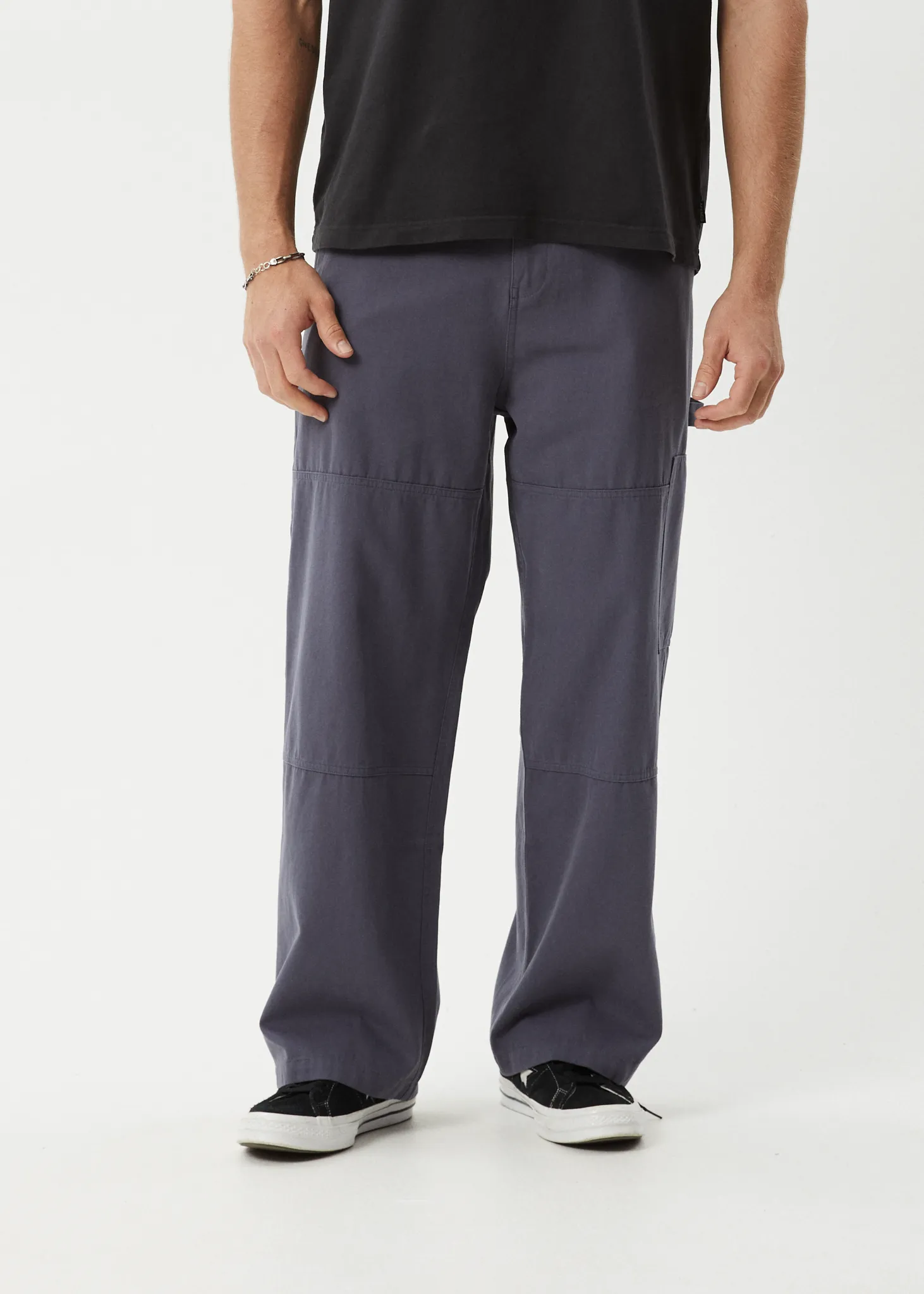 AFENDS Mens Richmond - Canvas Carpenter Pants - Marlin