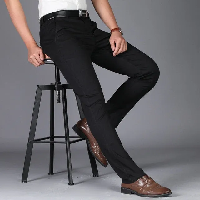 Aidase men suit pants casual office high quality cotton trousers business pants for men wedding party dress social trousers Men's pants