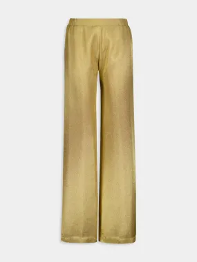 Alcestes Golden Wide-Leg Trousers