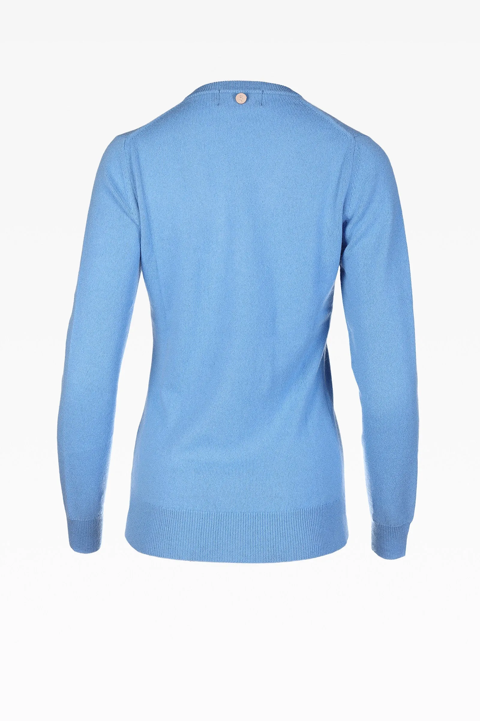 Alice Ladies Cashmere V-Neck Jumper in Dream Blue