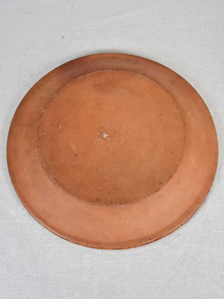 Antique clay omelette plate 12¼"