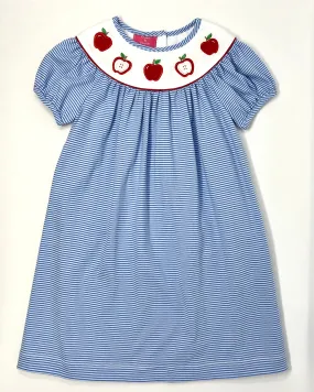 Apples Girl's S/S Periwinkle Stripe Bishop