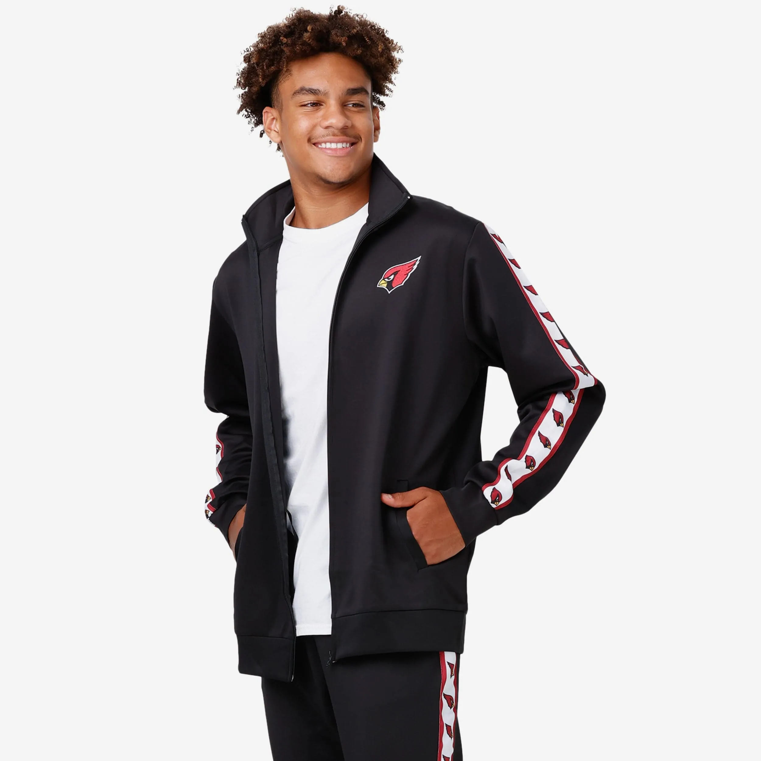 Arizona Cardinals Stripe Logo Track Jacket