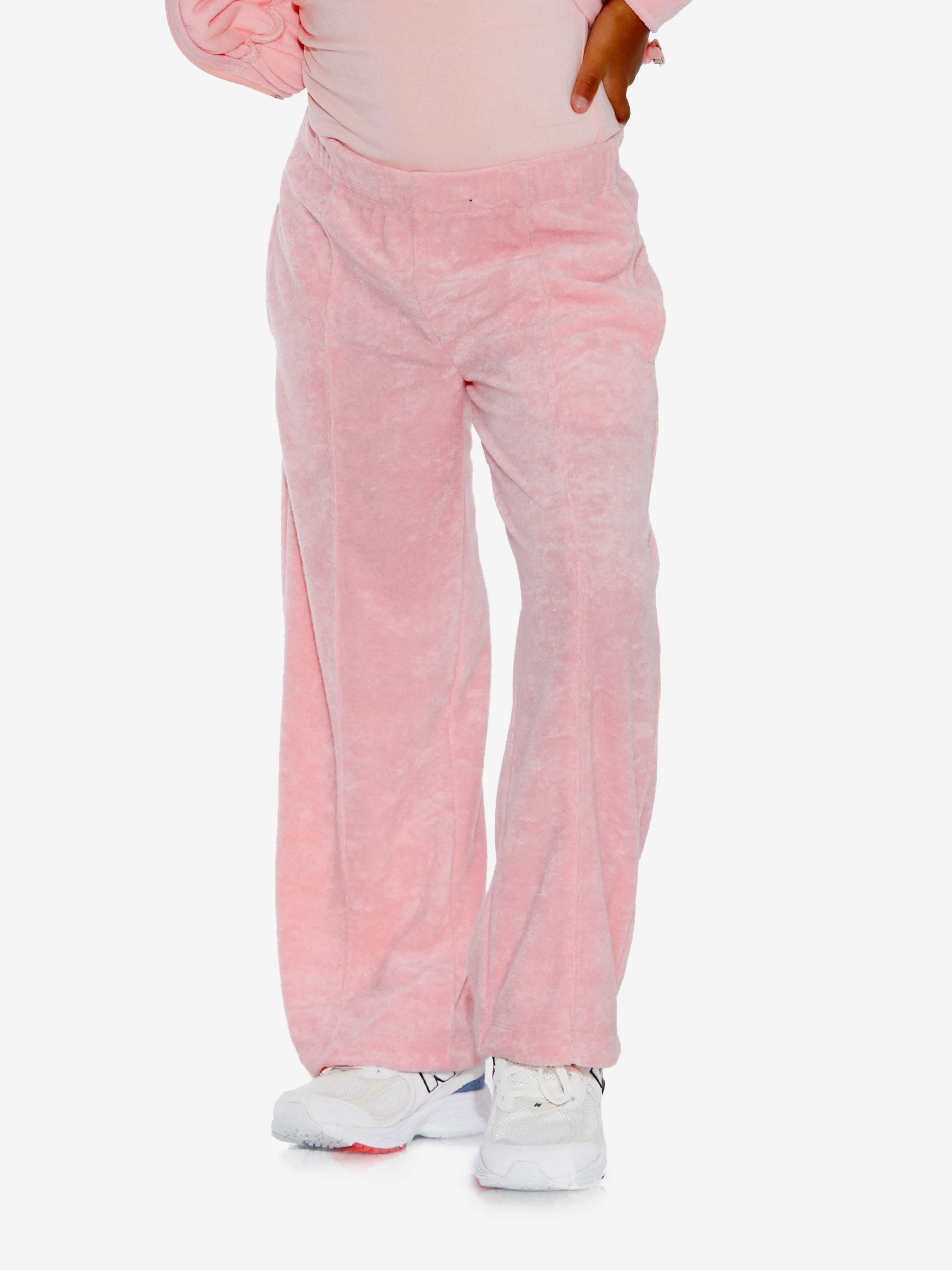 AY by AYLA Girls Towelling Flared Trousers in Pink