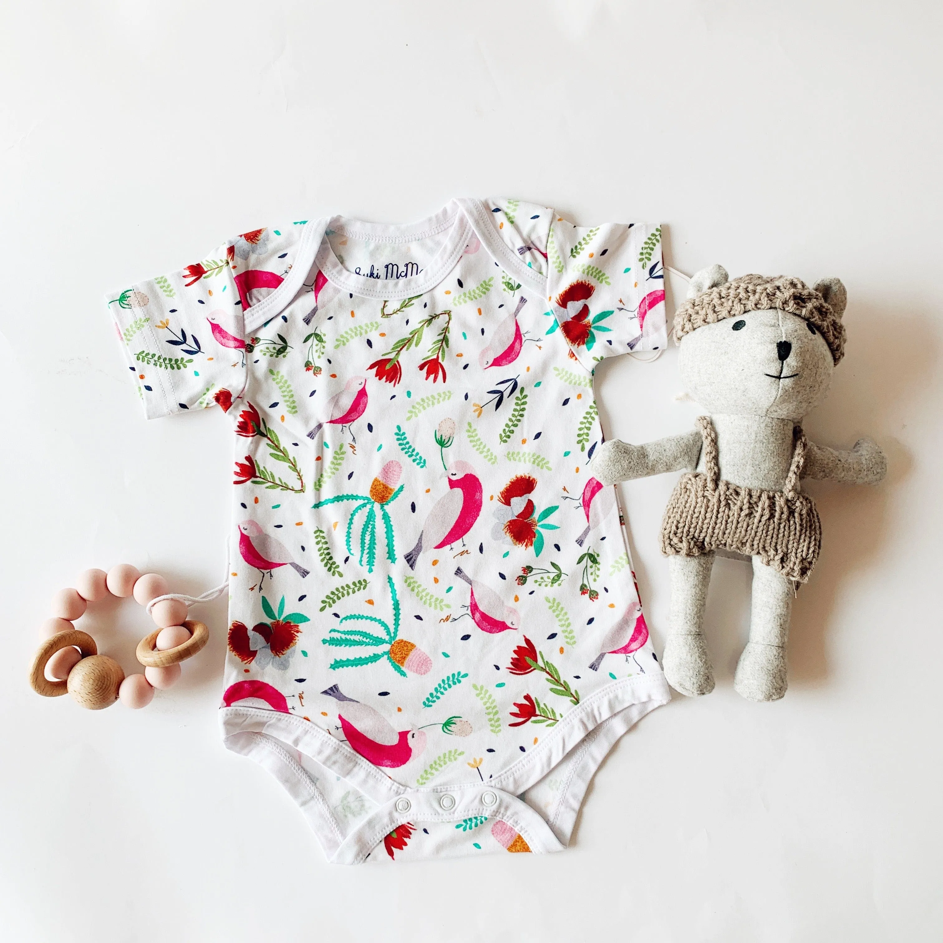 Bamboo Baby Onesie Romper - Georgie the Galah by Suki McMaster