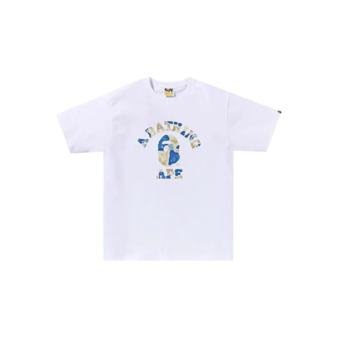 BAPE Liquid Camo College Tee 'White / Blue' (2024)