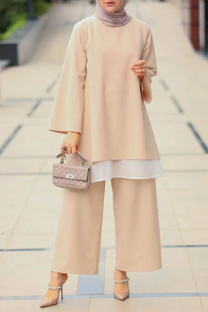 Beige Palazzo Set