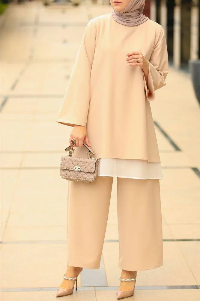 Beige Palazzo Set