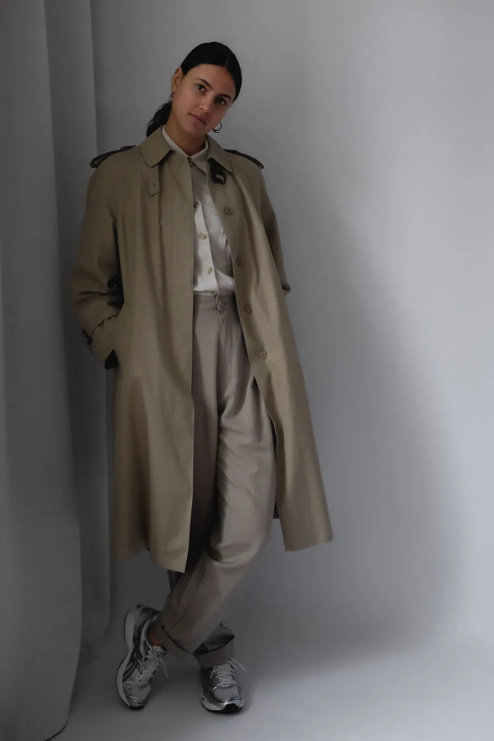 BEIGE PLEATED MAC VINTAGE PANTS