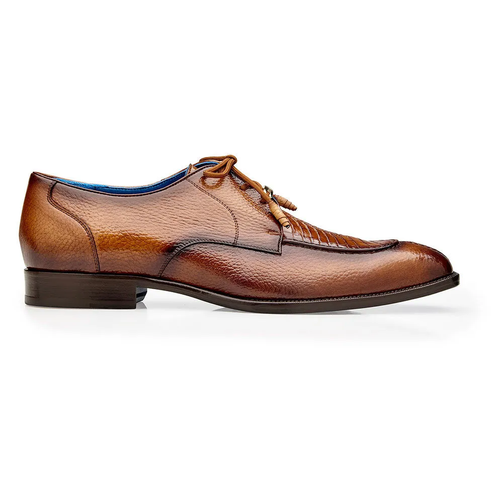 Belvedere Primo Almond Safari Alligator & Pebble Grain Derby Shoes