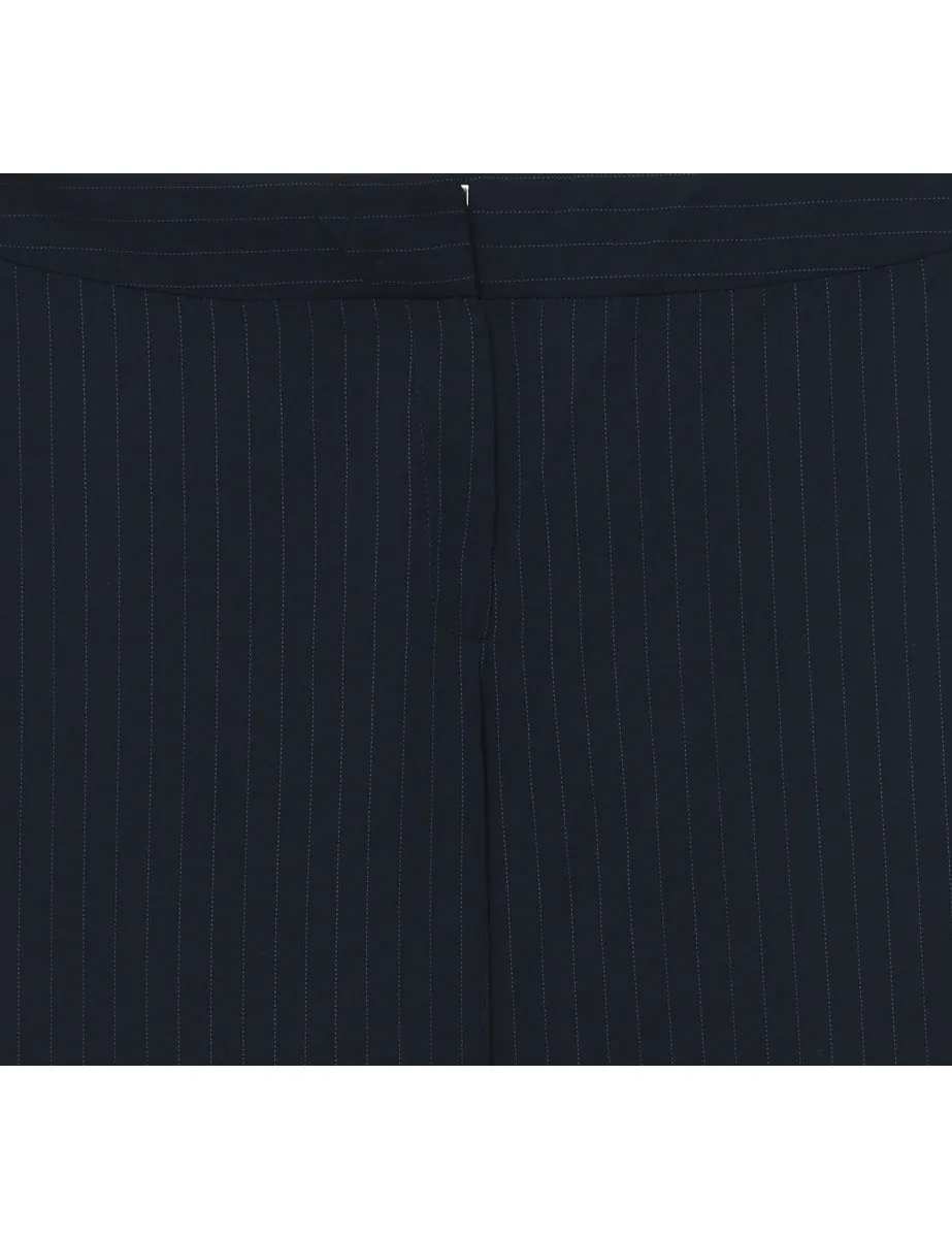 Black & Blue Pinstriped Trousers - W36 L28