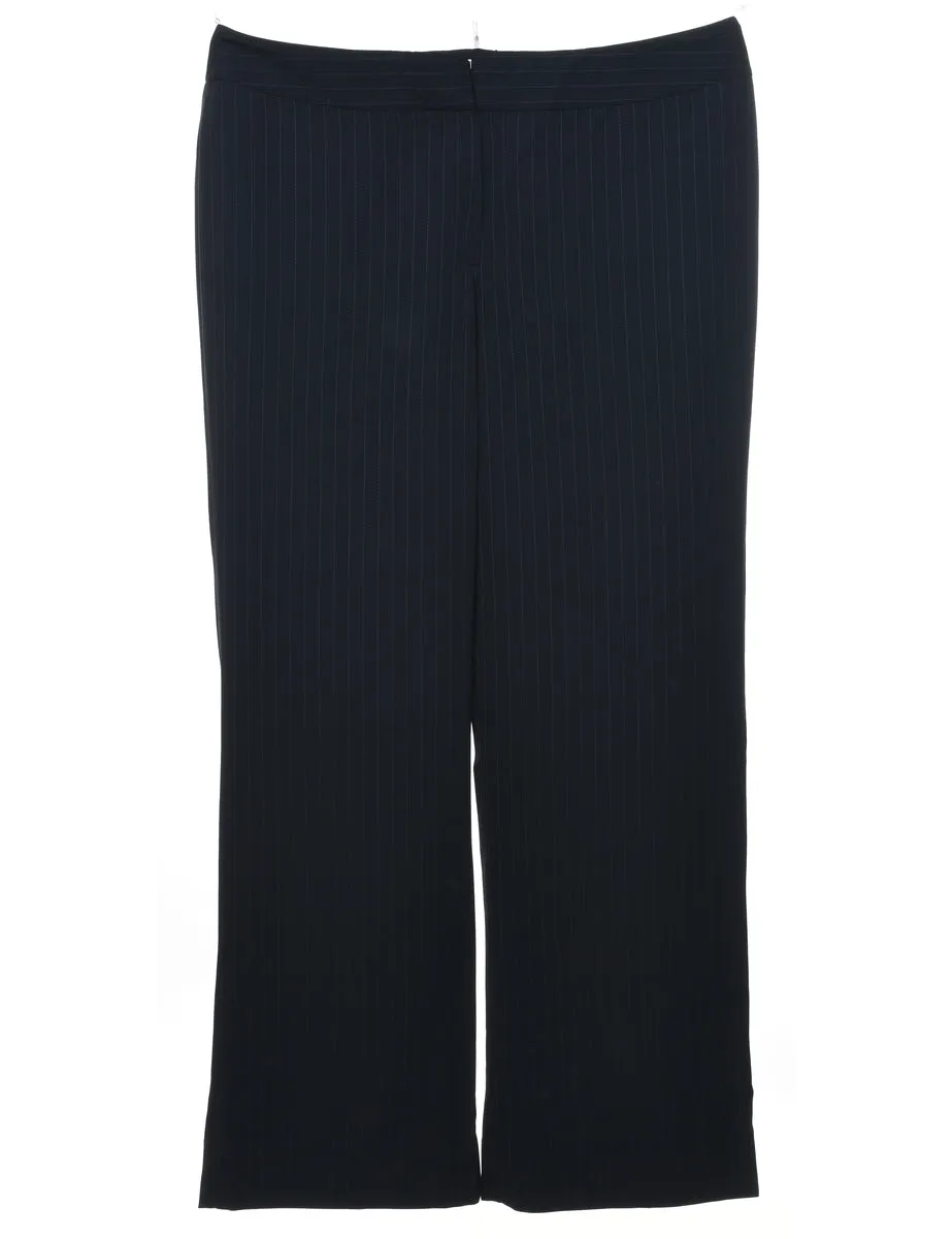 Black & Blue Pinstriped Trousers - W36 L28