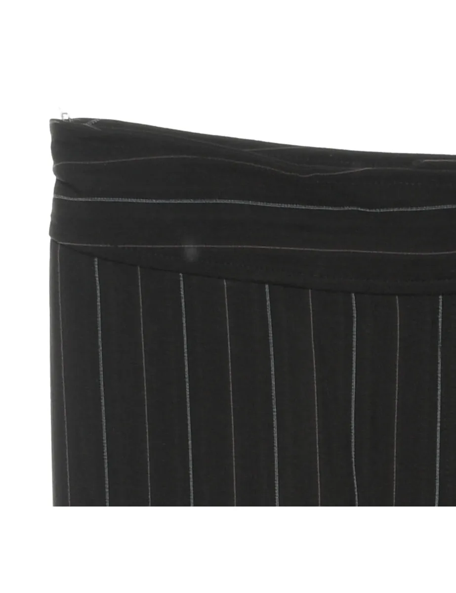 Black Classic Pinstriped Trousers - W32 L32