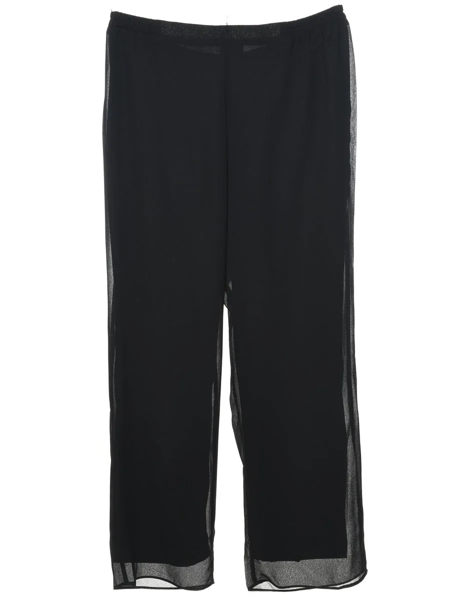 Black Classic Sheer Layer Trousers - W34 L29