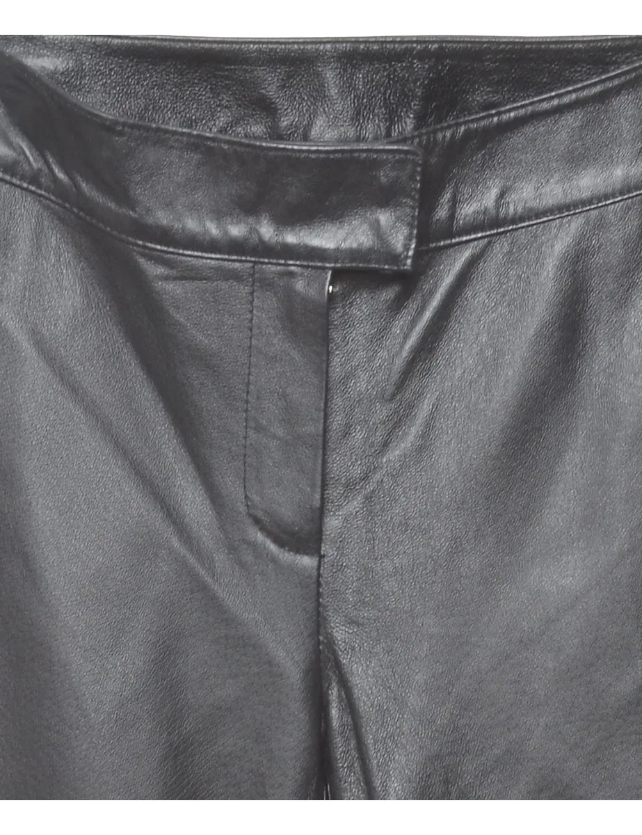 Black Leather Trousers - W26 L32