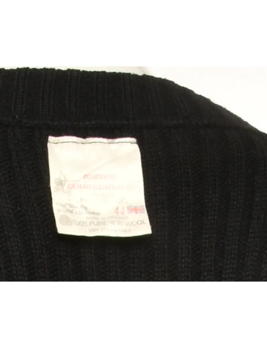 Black Long Sleeved Jumper - L