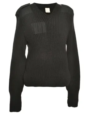 Black Long Sleeved Jumper - L