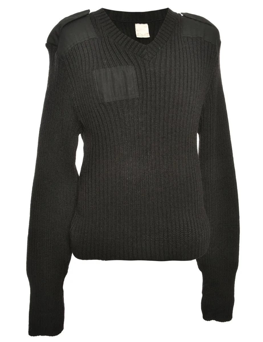 Black Long Sleeved Jumper - L