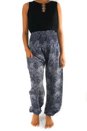 Black Paisley Pants Women Boho Pants Hippie Pants Yoga