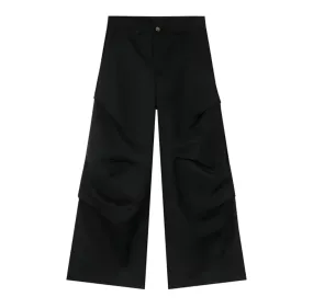 Black Pleated Baggy Trousers