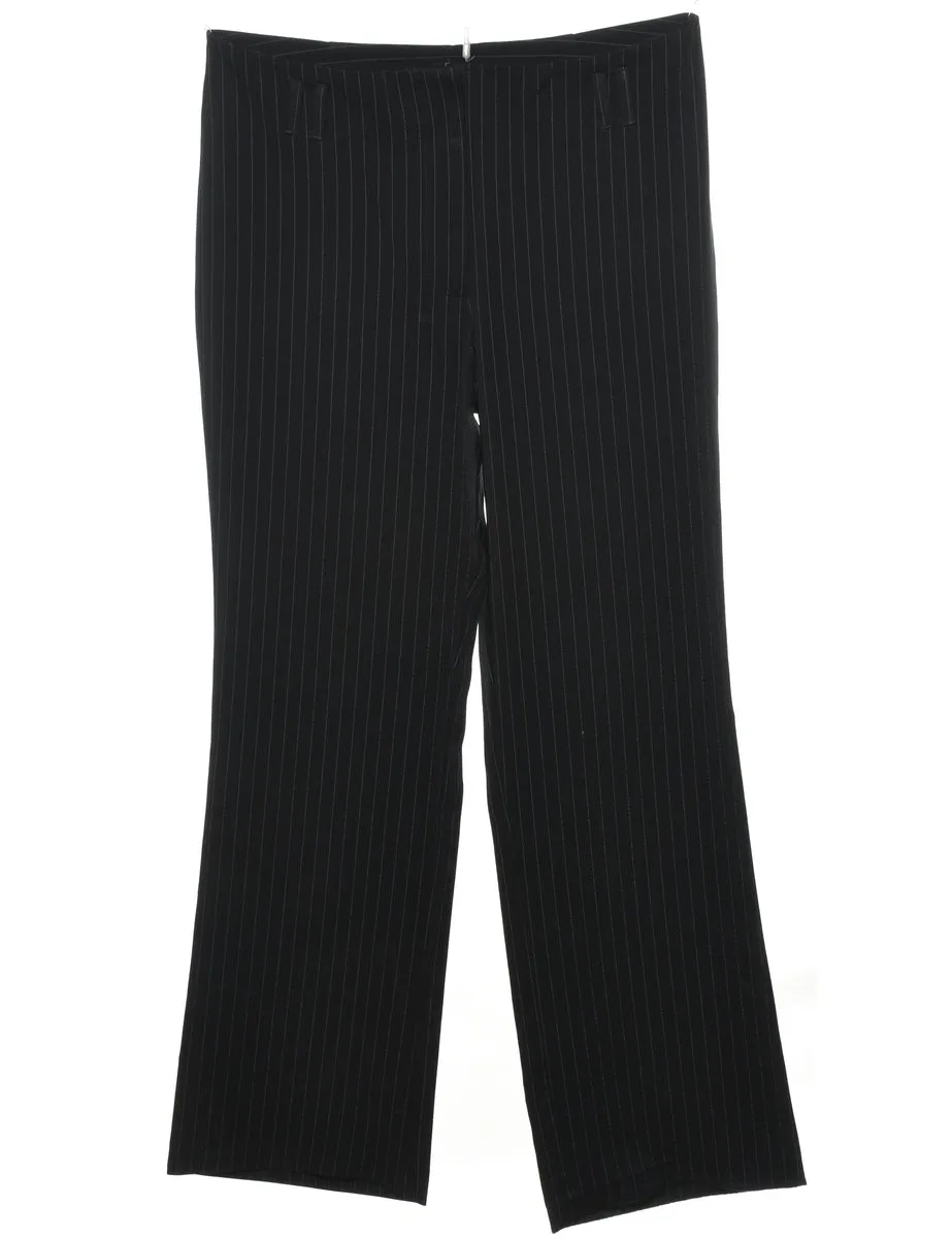 Black Striped Classic Trousers - W32 L29