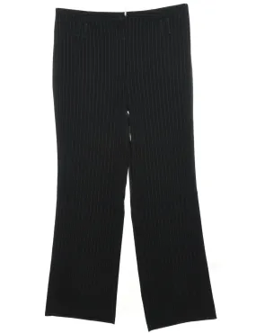 Black Striped Classic Trousers - W32 L29