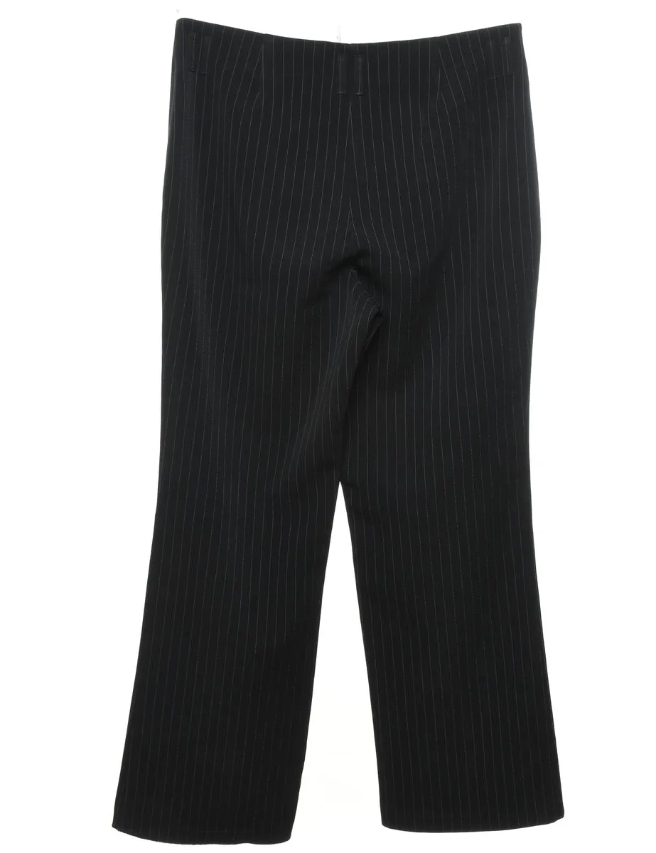 Black Striped Classic Trousers - W32 L29