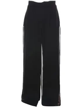 Black Wide-Fit Trousers - W27 L30