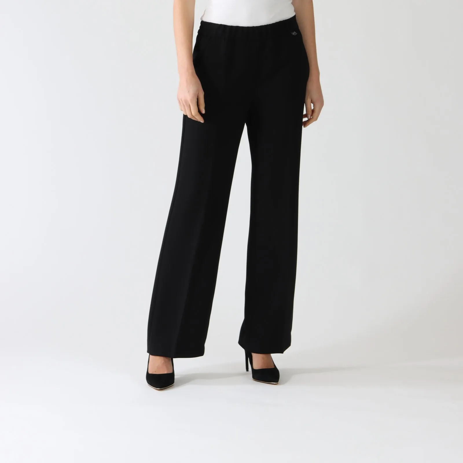 Black Wide Fit Washington Pants