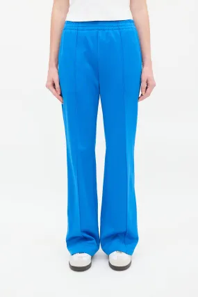 Blue Nylon & Cotton Pintuck Lounge Pant