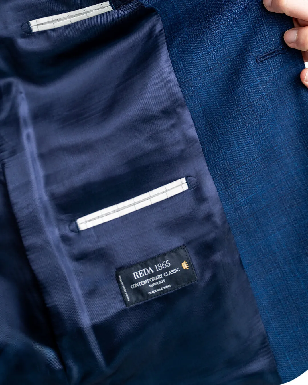 Blue Reda Super 110s Tonal Check Suit