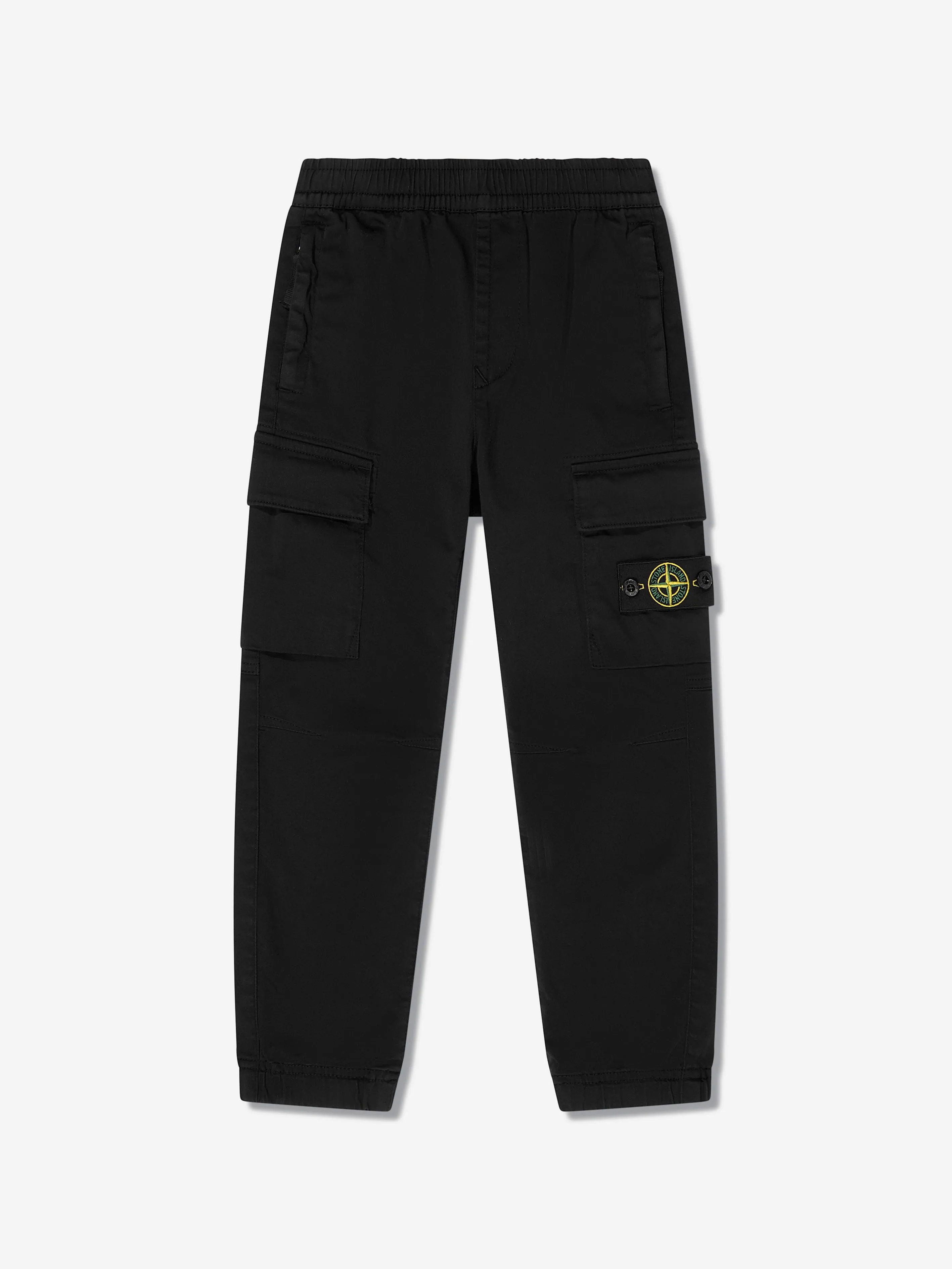 Boys Cargo Trousers in Black