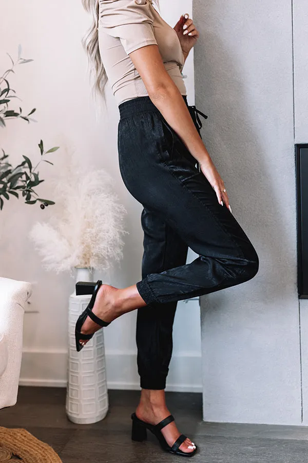 Broadcasting Live High Waist Joggers In Black