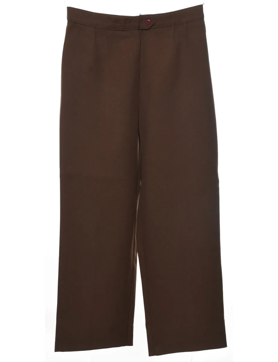 Brown Flared Leg Trousers - W28 L27